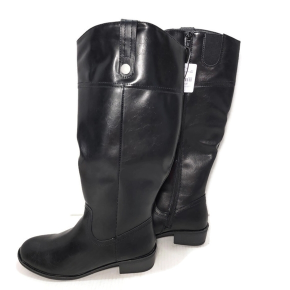 St. John's Bay SJB Delwood Women's Black Block Heel Deer Riding Boots - Picture 4 of 13